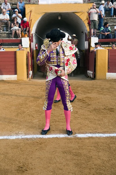 Bullfighter at the paseillo or initial parade — Stock Photo, Image