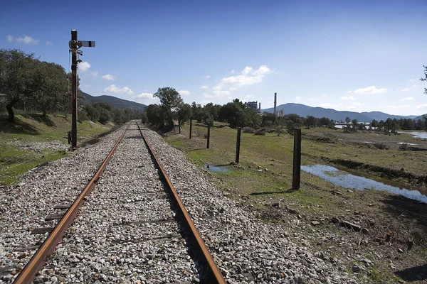 Bandoned railway line from Cordoba to Almorchon, municipality of Espiel — Stock Photo, Image