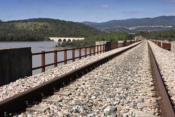 Железнодорожная линия Кордова - Альморшон, мост Лос-Пуэррос — стоковое фото