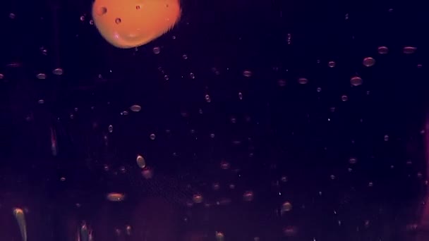 Oil drops floating in water — Stock Video