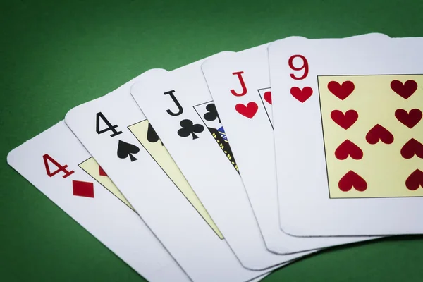 Póker mano llamada dos pares — Foto de Stock
