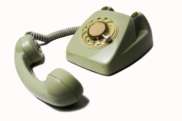 Vintage telefoon ontvanger geïsoleerd op witte achtergrond — Stockfoto