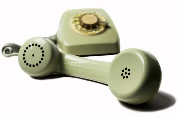 Receptor de telefone vintage isolado no fundo branco — Fotografia de Stock