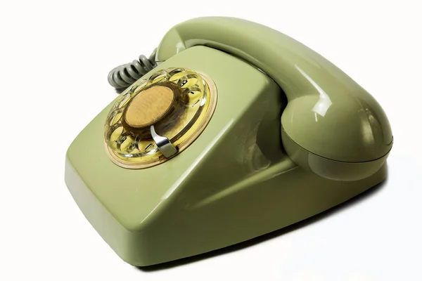 Vintage telefoon ontvanger geïsoleerd op witte achtergrond — Stockfoto