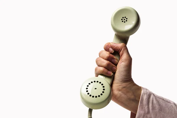 Receptor de telefone vintage isolado no fundo branco — Fotografia de Stock