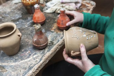 Kil seramik seramik tipik bailen, jaen Eyaleti, Endülüs, İspanya