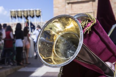 Nuestra Señora de los Dolores going out of the church of Santa