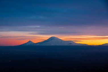 Famous Ararat mountain, symbol of Armenia, during dramatic sunset clipart