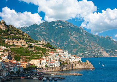 amalfi Coast amalfi şehir, İtalya ile havadan görünümü