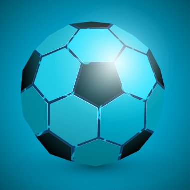 3D soyut futbol topu mavi