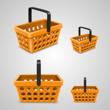 yuvarlak delikli vektörel alışveriş çantası. Turuncu