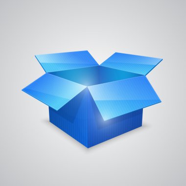 renk vektör açık kutu. mavi