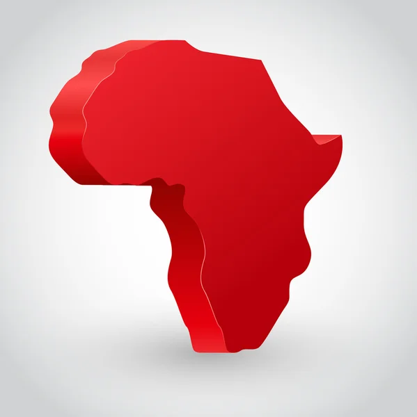 Ilustrasi benua vektor 3d africa - Stok Vektor