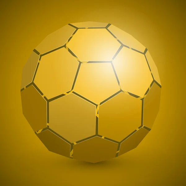 3D abstraktní fotbalový míč žlutý — Stockový vektor