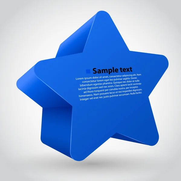 3D-vector ster met tekst. blauwe variant — Stockvector