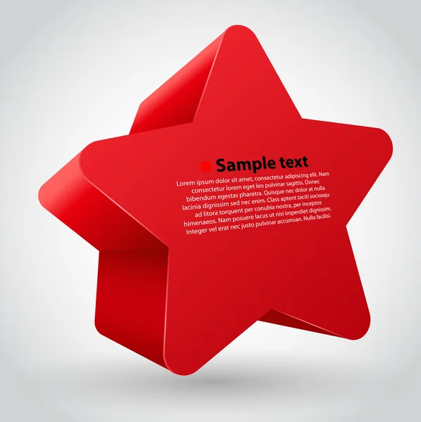 3d vector star with text. red variant — Stock Vector