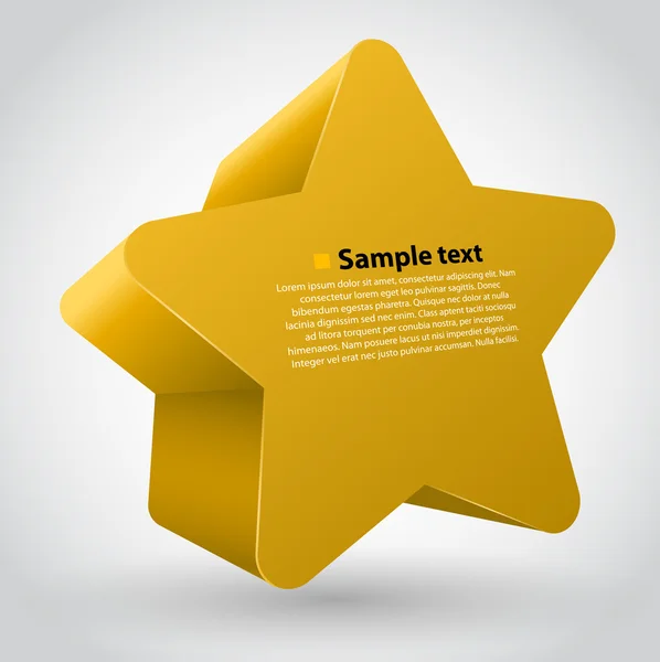 3d vector star with text. Yellow variant — Stock Vector