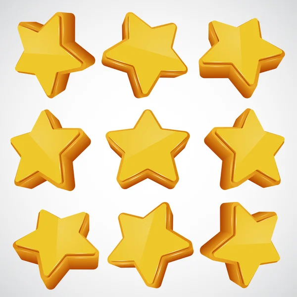 Estrella dorada. ángulos diferentes . — Vector de stock