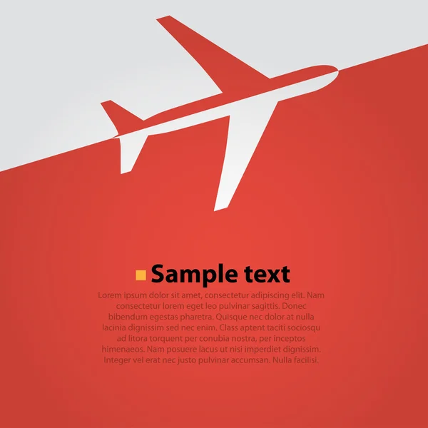 Airplane flight vector background. Red — Stock Vector