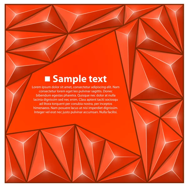 Vector background with triangles. Red — Stock Vector