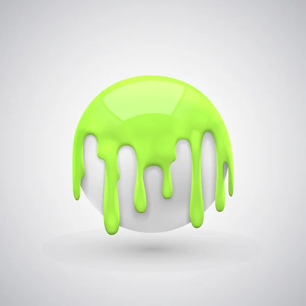 Πέφτει η μπάλα διάνυσμα με χρώμα. πράσινο — Διανυσματικό Αρχείο