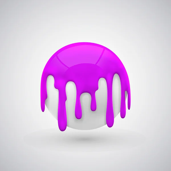 Boule vectorielle avec gouttes de peinture. Violet — Image vectorielle