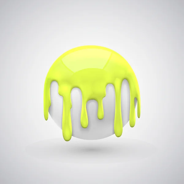 Πέφτει η μπάλα διάνυσμα με χρώμα. κίτρινο — Διανυσματικό Αρχείο