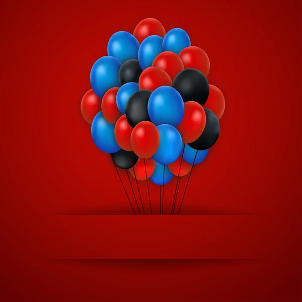 Balões coloridos. Fundo vetorial. Variante vermelha — Vetor de Stock