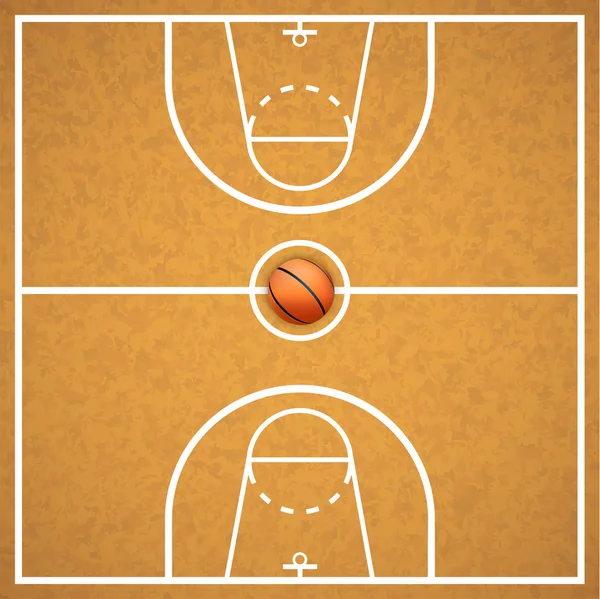 Campo de baloncesto — Vector de stock