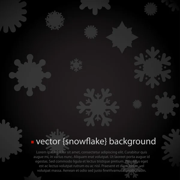 Zwarte vector Sneeuwvlok achtergrond — Stockvector