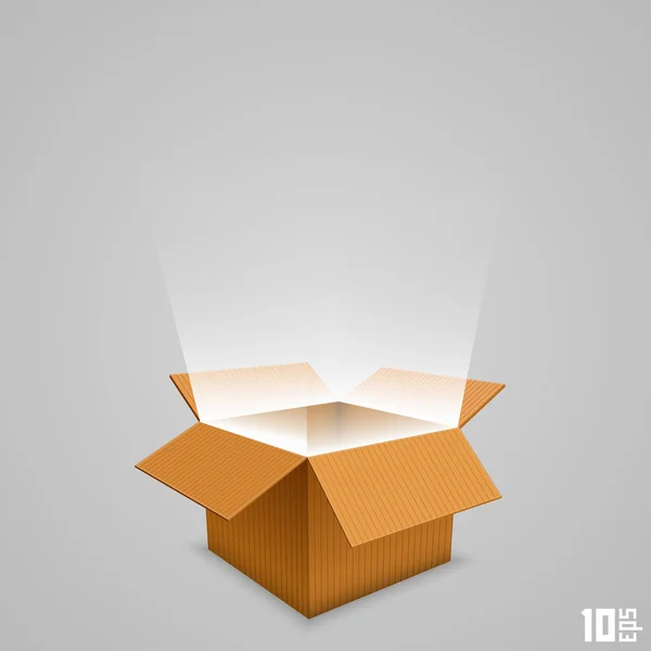 giden ışık ile açık bir kutu