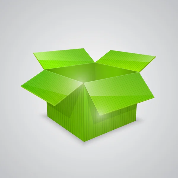 Vector de color caja abierta. verde — Archivo Imágenes Vectoriales