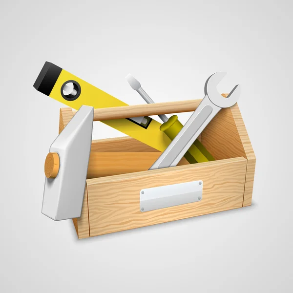 Box with tools. — Stock Vector