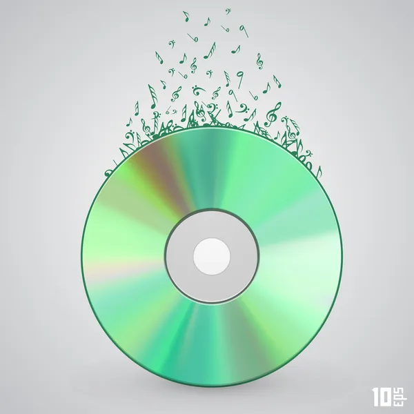 Notları ile CD disk — Stok Vektör