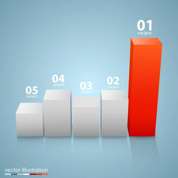 Gráfico de crescimento vetorial 3d . — Vetor de Stock