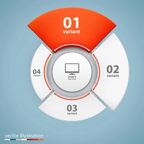 Gráfico de crescimento vetorial 3d — Vetor de Stock