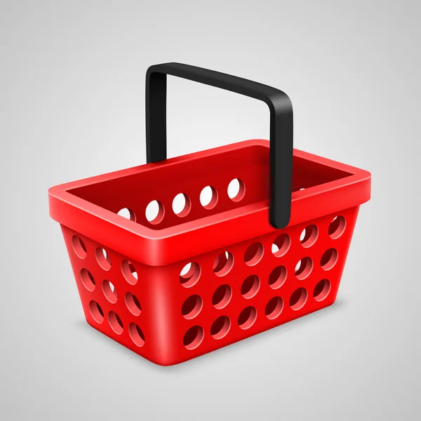 Shopping bag rosso vettoriale con fori rotondi — Vettoriale Stock