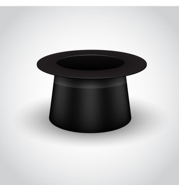 siyah silindir şapka. vektör simgesi