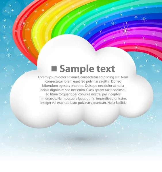 Rainbow ile bulut — Stok Vektör