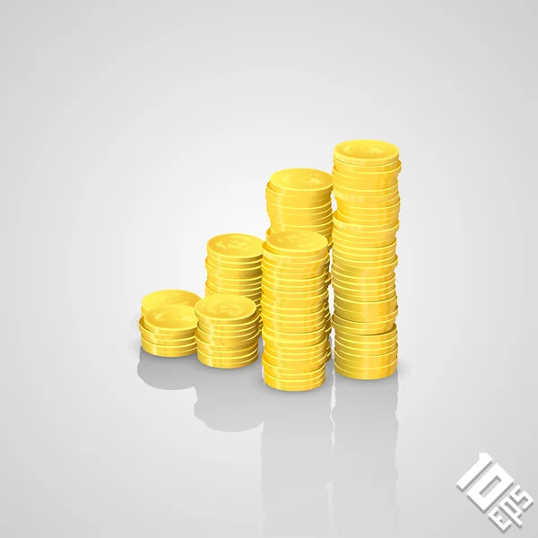 Rising stack of coins — Stock Vector