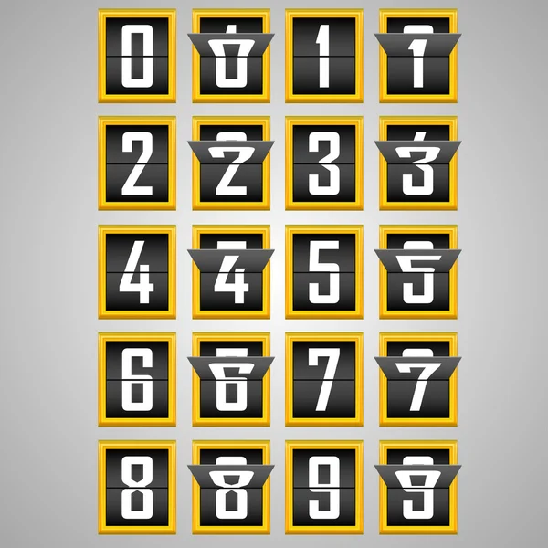 Nummers van mechanische scorebord alfabet — Stockvector