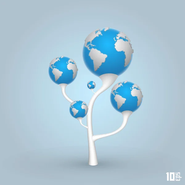 Arbre des planètes terre — Image vectorielle