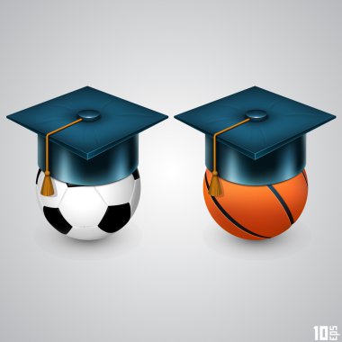 Graduate hat and sport clipart