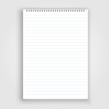 boş gerçekçi spiral not defteri defter