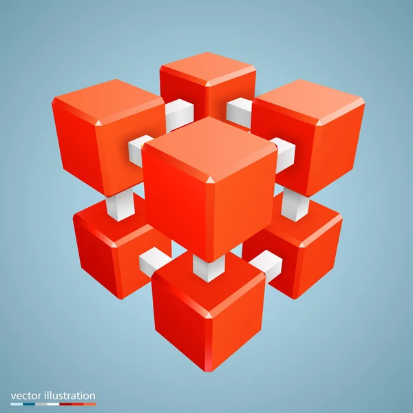 Vector illustration of 3d cubes — Stock Vector