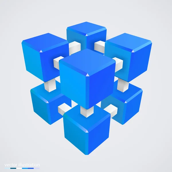 Vector illustration of 3d cubes. — Stock Vector
