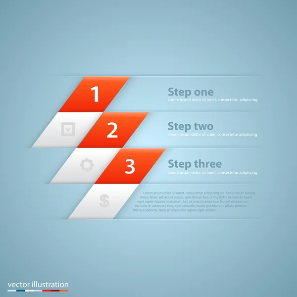 Modernos pasos de negocios origami estilo opciones banner. Ilustración vectorial — Vector de stock