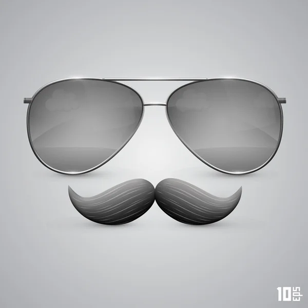 Gafas con bigote — Vector de stock