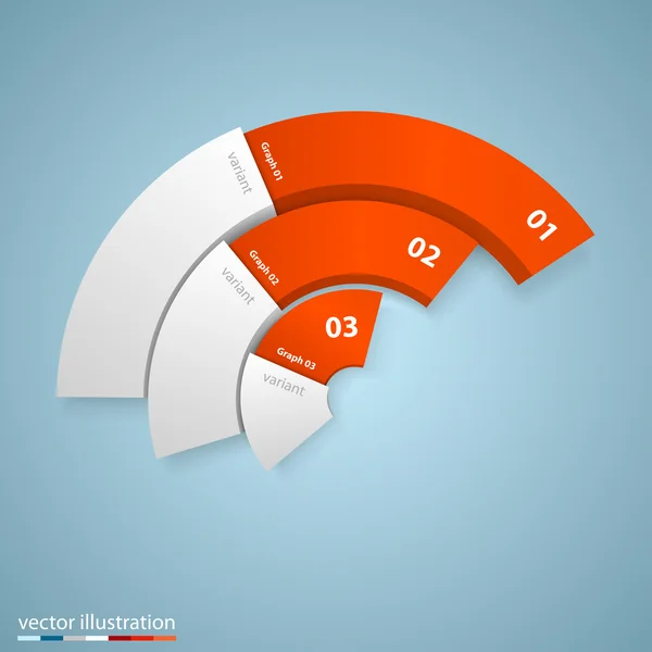 Gráfico de crecimiento vectorial 3d . — Vector de stock