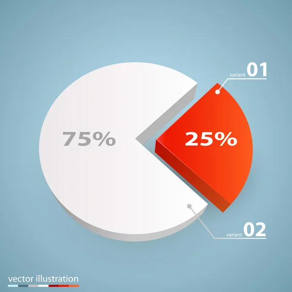 Gráfico de crescimento vetorial 3d . — Vetor de Stock